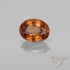 1.98 ct Orange Zircon Stone, Natural Zircon in Oval Facet Shape for Sale