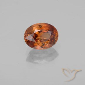 1.85 ct Orange Zircon Stone, Natural Zircon in Oval Facet Shape for Sale