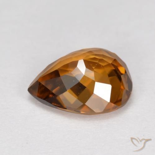 Zircon Gemstone in 7.7 x 6.3 mm Size for Sale, Zircon Stone in Deep Orange Color