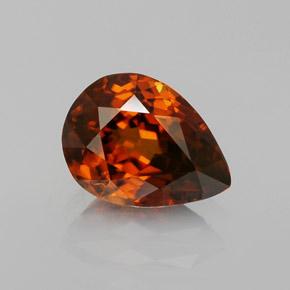 Naranja oscuro Circón Gema - 2.3ct Corte en forma de pera (ID: 358340)