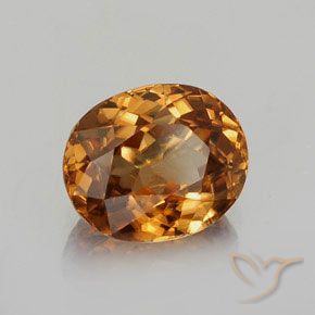 2.13 ct Orange Zircon Stone, Natural Zircon in Oval Facet Shape for Sale
