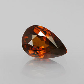 Dark Orange Zircon Gem - 2.2ct Pear Facet (ID: 358528)