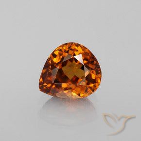 1.90ct Natural Medium Orange Zircon, Pear Shape, VS