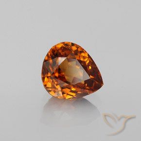 1.90 ct Orange Zircon Stone, Natural Zircon in Pear Facet Shape for Sale
