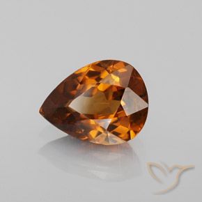 1.95 ct Orange Zircon Stone, Natural Zircon in Pear Facet Shape for Sale