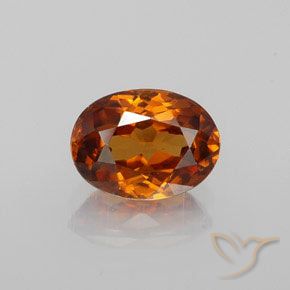 Medium Orange Zircon Gem - 1.6ct Oval Facet (ID: 358536)