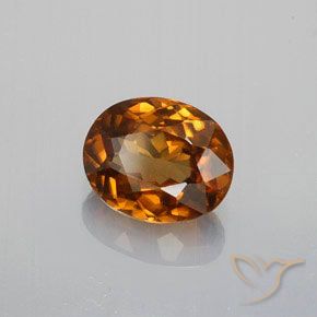1.46 ct Orange Zircon Stone, Natural Zircon in Oval Facet Shape for Sale