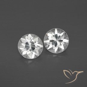 2.25ctw Natural White Zircon, Round, VVS-VS