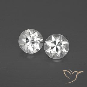 2.25 ctw White Zircon Stones, Natural Zircon in Diamond-Cut Shape for Sale