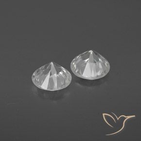 Zircon Gemstones in 6 mm (calibrated) Size for Sale, Zircon Stones in White Color