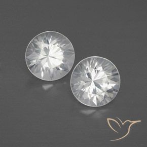 2.52 ctw White Zircon Stones, Natural Zircon in Diamond-Cut Shape for Sale