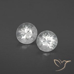 2.51 ctw White Zircon Stones, Natural Zircon in Diamond-Cut Shape for Sale