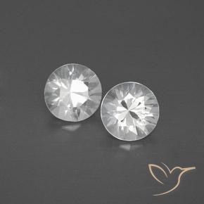 2.46 ctw White Zircon Stones, Natural Zircon in Diamond-Cut Shape for Sale