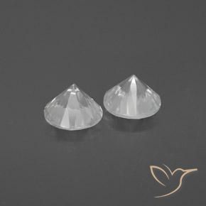 Zircon Gemstones in 6 mm (calibrated) Size for Sale, Zircon Stones in White Color