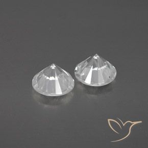 Zircon Gemstones in 6 mm (calibrated) Size for Sale, Zircon Stones in White Color