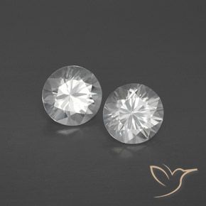 2.37 ctw White Zircon Stones, Natural Zircon in Diamond-Cut Shape for Sale