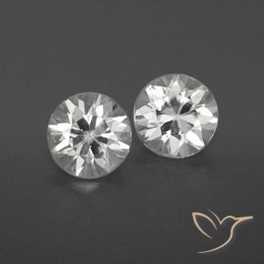 2.11ctw Natural White Zircon, Round, VVS-VS