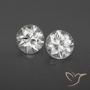 2.11 ctw White Zircon Stones, Natural Zircon in Diamond-Cut Shape for Sale