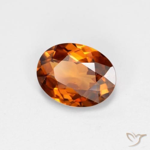 1.48 ct Orange Zircon Stone, Natural Zircon in Oval Facet Shape for Sale