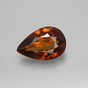 Naranja oscuro medio Circón Gema - 2ct Corte en forma de pera (ID: 358720)