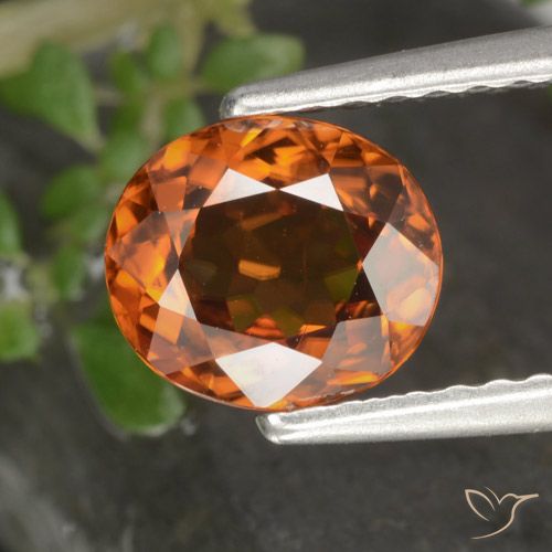 1.49ct Natural Deep Orange Zircon, Oval, VS