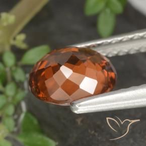 Zircon Gemstone in 6.9 x 6 mm Size for Sale, Zircon Stone in Deep Orange Color