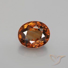 2.21ct Natural Deep Orange Zircon, Oval, VVS
