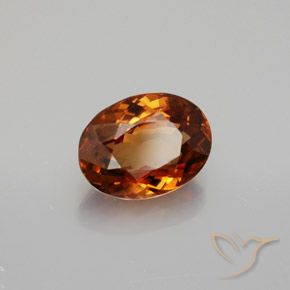 1.95 ct Orange Zircon Stone, Natural Zircon in Oval Facet Shape for Sale