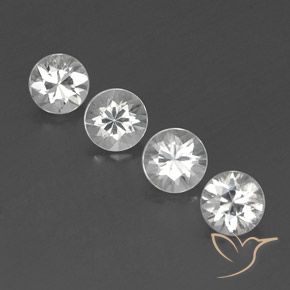 4.49ctw Natural White Zircon, Round, VVS-VS