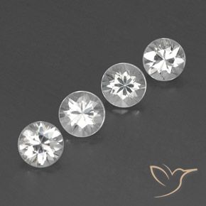 4.49 ctw White Zircon Stones, Natural Zircon in Diamond-Cut Shape for Sale