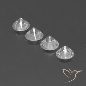 Zircon Gemstones in 6 mm (calibrated) Size for Sale, Zircon Stones in White Color