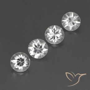 4.24 ctw White Zircon Stones, Natural Zircon in Diamond-Cut Shape for Sale