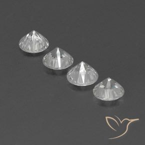 Zircon Gemstones in 5.7 mm Size for Sale, Zircon Stones in White Color