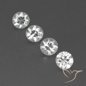 4.60ctw Natural White Zircon, Round, VVS-VS