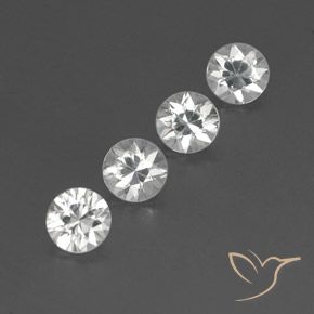 4.60 ctw White Zircon Stones, Natural Zircon in Diamond-Cut Shape for Sale