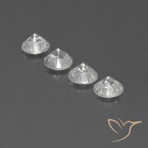 Zircon Gemstones in 6 mm (calibrated) Size for Sale, Zircon Stones in White Color