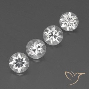 4.64 ctw White Zircon Stones, Natural Zircon in Diamond-Cut Shape for Sale