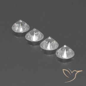 Zircon Gemstones in 6 mm (calibrated) Size for Sale, Zircon Stones in White Color