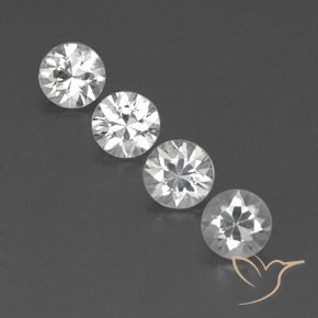 4.33ctw Natural White Zircon, Round, VVS-VS