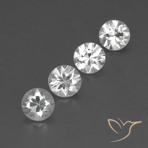 4.33 ctw White Zircon Stones, Natural Zircon in Diamond-Cut Shape for Sale