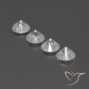 Zircon Gemstones in 6 mm (calibrated) Size for Sale, Zircon Stones in White Color