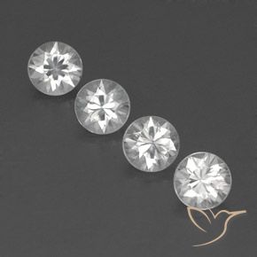 4.70ctw Natural White Zircon, Round, VVS-VS
