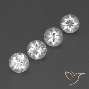 4.70 ctw White Zircon Stones, Natural Zircon in Diamond-Cut Shape for Sale