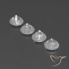 Zircon Gemstones in 6 mm (calibrated) Size for Sale, Zircon Stones in White Color