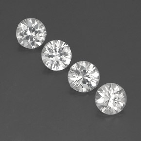 4.48 ctw White Zircon Gemstones, Zircon Gems in Diamond-Cut Shape for Sale.