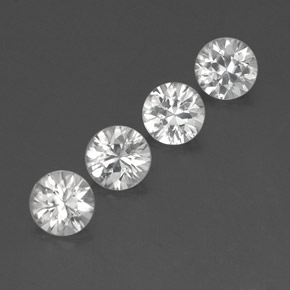 4.48 ctw White Zircon Stones, Natural Zircon in Diamond-Cut Shape for Sale