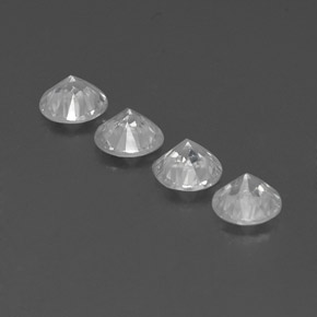 Zircon Gemstones in 6 mm (calibrated) Size for Sale, Zircon Stones in White Color