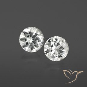2.15 ctw White Zircon Stones, Natural Zircon in Diamond-Cut Shape for Sale