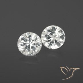 2.1 ct White Zircon, 5.8 mm Diamond Cut From Cambodia, Photo A
