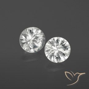 2.10 ctw White Zircon Stones, Natural Zircon in Diamond-Cut Shape for Sale